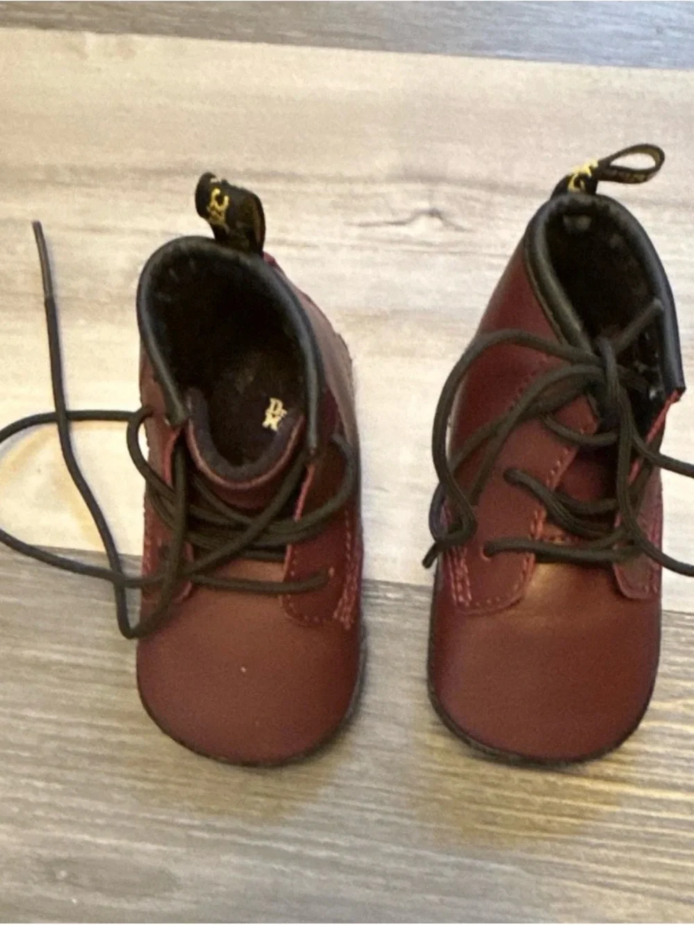 Dr. Martens Kids Burgundy Lace-Up Ankle Boots